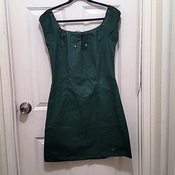 TOMMY JEANS  WOMEN'S  GREEN MINI DRESS SIZE L 100% COTTON - Picture 2 of 7